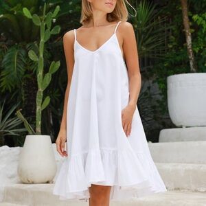 Kenny Flowers - White Mini Swing Dress - S